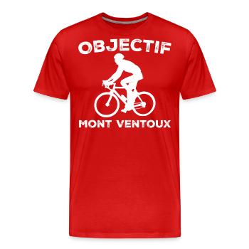 Objekt: Mont Ventoux Radfahrer Vélo - Männer Premium Bio T-Shirt - Rot - Vorne - Damien (186cm)