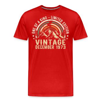 December 1973 - Excellent since December 1973 - Men's Premium Organic T-Shirt - red - Front - Damien (186cm)