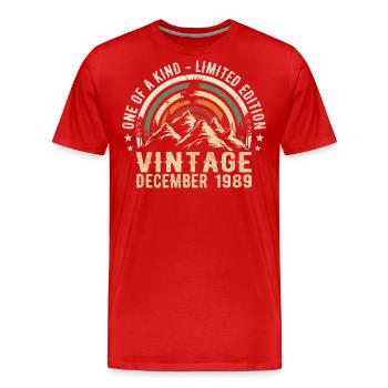 December 1989 - Excellent since December 1989 - Men's Premium Organic T-Shirt - red - Front - Damien (186cm)