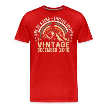 December 2016 - Excellent since December 2016 - Men's Premium Organic T-Shirt - red - Front - Damien (186cm)