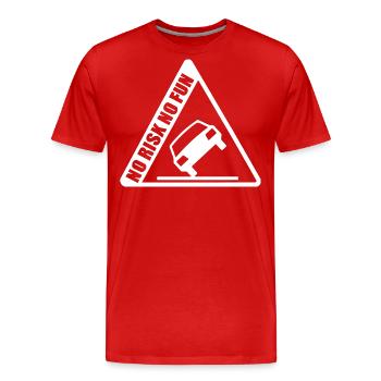 Kein Risiko, kein Spaß, lustiges Geschenk, Autotuning - Männer Premium Bio T-Shirt - Rot - Vorne - Damien (186cm)