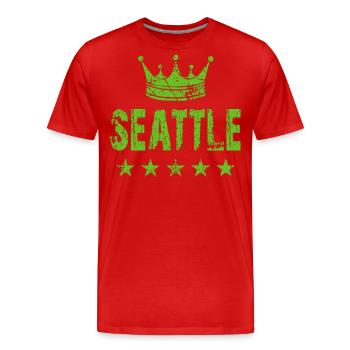 Seattle Crown Stars - Men's Premium Organic T-Shirt - red - Front - Damien (186cm)