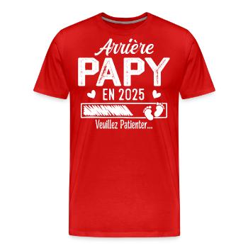 Ur-Opa im Jahr 2025 Geschenk Zukunft Opa - Männer Premium Bio T-Shirt - Rot - Vorne - Damien (186cm)