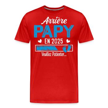 Ur-Opa im Jahr 2025 Geschenk Zukunft Opa - Männer Premium Bio T-Shirt - Rot - Vorne - Damien (186cm)