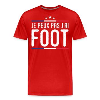 Je Peux pas j'ai foot football joueur Footballeur - T-shirt bio Premium Homme - rouge - Devant - Damien (186cm)