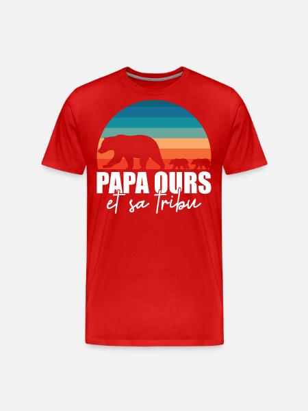 Papa Bear - Little Bears - Men's Premium Organic T-Shirt - red