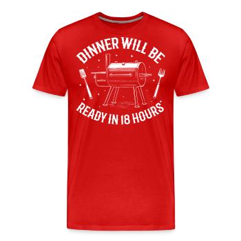 Dinner will be ready in 18 hours - Men's Premium Organic T-Shirt - red - Front - Damien (186cm)