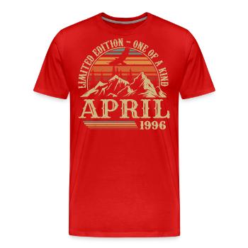 Meilleur Cadeau D'anniversaire Avril 1996 - T-shirt bio Premium Homme - rouge - Devant - Damien (186cm)