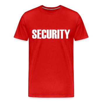 Sécurité - T-shirt bio Premium Homme - rouge - Devant - Damien (186cm)
