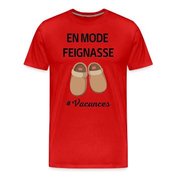 Cadeau feignasse - T-shirt bio Premium Homme - rouge - Devant - Damien (186cm)