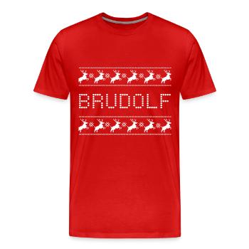 Das Weihnachtsgeschenk für alle Brudis - Männer Premium Bio T-Shirt - Rot - Vorne - Damien (186cm)