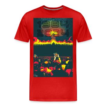 NUKE 3 von Yume Origins - Männer Premium Bio T-Shirt - Rot - Vorne - Damien (186cm)