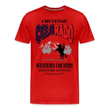 Colorado - Indianer - Western - Wild West - Männer Premium Bio T-Shirt - Rot - Vorne - Damien (186cm)