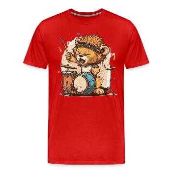 Rhythm of the Lion - Men's Premium Organic T-Shirt - red - Front - Damien (186cm)