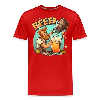 Bier - Men's Premium Organic T-Shirt - red - Front - Damien (186cm)
