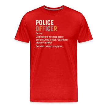 Police Officer - Guardians of Peace and Justice - Men's Premium Organic T-Shirt - red - Front - Damien (186cm)
