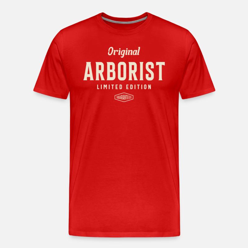 Klassischer Baumpfleger-Stil - Männer Premium Bio T-Shirt - Rot