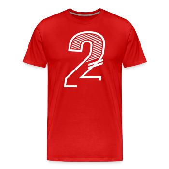 Nummer 2 Sporttrikot 2. Geburtstag - Männer Premium Bio T-Shirt - Rot - Vorne - Damien (186cm)