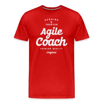 Coach Agile authentique et de confiance - T-shirt bio Premium Homme - rouge - Devant - Damien (186cm)