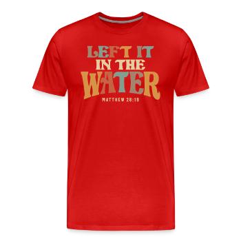 L’a laissé dans l’eau Baptême Foi - T-shirt bio Premium Homme - rouge - Devant - Damien (186cm)