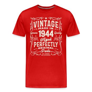 Jahrgang 1944 81. Geburtstag 81 Jahre alt - Männer Premium Bio T-Shirt - Rot - Vorne - Damien (186cm)