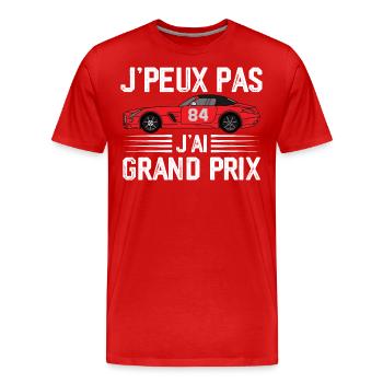 Je peux pas j ai grand prix - T-shirt bio Premium Homme - rouge - Devant - Damien (186cm)