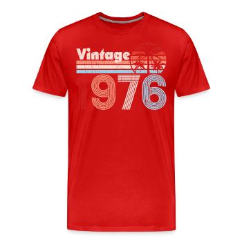 Vintage 1976 Palmen Retro Geburtstag - Männer Premium Bio T-Shirt - Rot - Vorne - Damien (186cm)