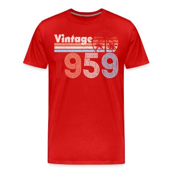 Vintage 1959 Palmen Retro Geburtstag - Männer Premium Bio T-Shirt - Rot - Vorne - Damien (186cm)