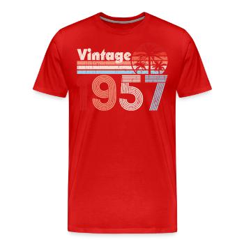 Vintage 1957 Palmen Retro Geburtstag - Männer Premium Bio T-Shirt - Rot - Vorne - Damien (186cm)