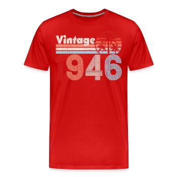 Vintage 1946 Palmen Retro Geburtstag - Männer Premium Bio T-Shirt - Rot - Vorne - Damien (186cm)