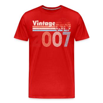 Vintage 2007 Palmen Retro Geburtstag - Männer Premium Bio T-Shirt - Rot - Vorne - Damien (186cm)