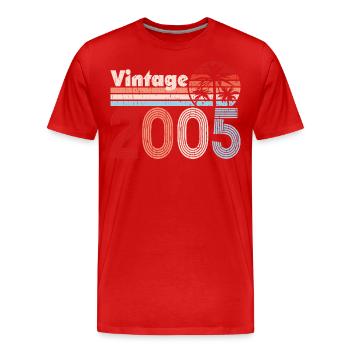 Vintage 2005 Palm Trees Retro Birthday - Men's Premium Organic T-Shirt - red - Front - Damien (186cm)