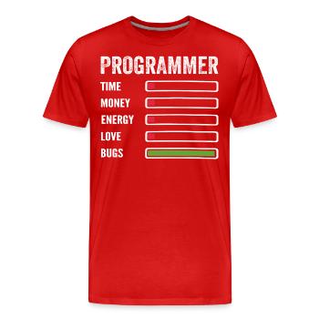 Entwickler Humor Programmierer Programmierer Programmierer - Männer Premium Bio T-Shirt - Rot - Vorne - Damien (186cm)