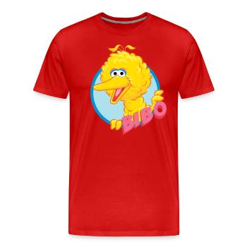 Sesamstraße Bibo Portrait - Männer Premium Bio T-Shirt - Rot - Vorne - Damien (186cm)