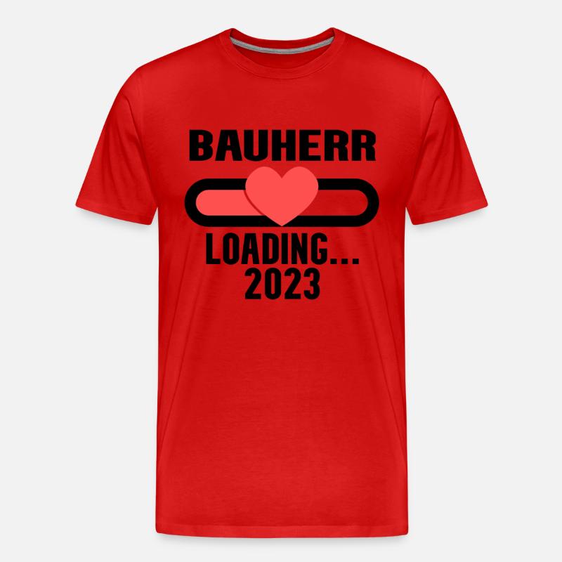Bauherr 2023 Loading - Männer Premium Bio T-Shirt - Rot