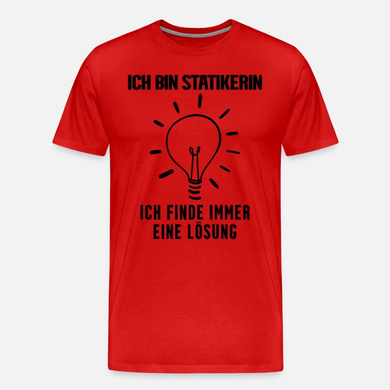 Statikerin Beruf Ausbildung - Männer Premium Bio T-Shirt - Rot