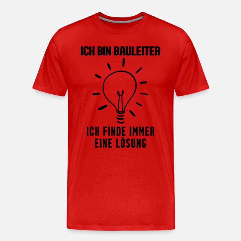 Bauleiter - Männer Premium Bio T-Shirt - Rot