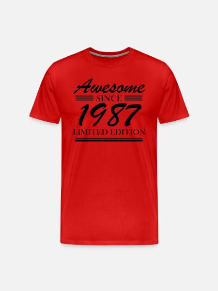1987 - Né en 1987 - T-shirt bio Premium Homme - rouge