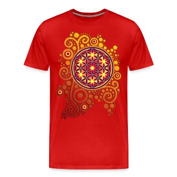Flower of Life / flower of life POWER - Men's Premium Organic T-Shirt - red - Front - Damien (186cm)