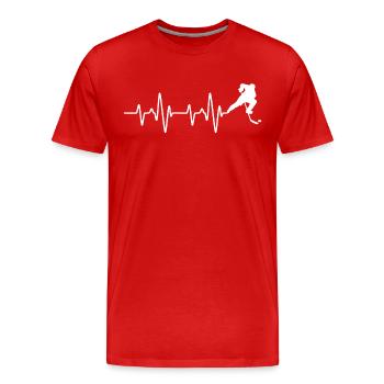 hockey heartbeat t-shirt hockey heartbeat - Men's Premium Organic T-Shirt - red - Front - Damien (186cm)
