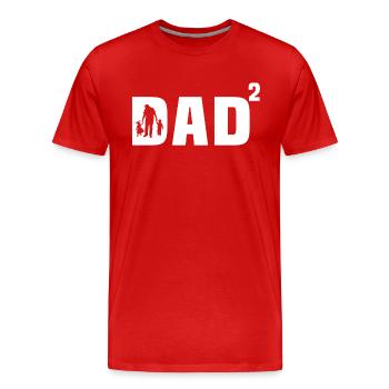 Papa Sohn und Tochter Geschenk Papa Sohn und Tochter - Männer Premium Bio T-Shirt - Rot - Vorne - Damien (186cm)