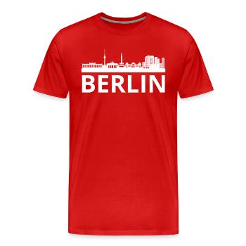 Berlin Skyline - Men's Premium Organic T-Shirt - red - Front - Damien (186cm)