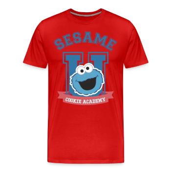 Sesame Street Cookie Academy - Men's Premium Organic T-Shirt - red - Front - Damien (186cm)