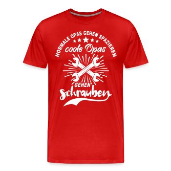 Schrauber Opa Schrauben Autoschrauber Grossvater - Männer Premium Bio T-Shirt - Rot - Vorne - Damien (186cm)