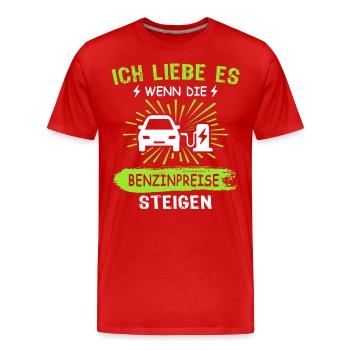 Eauto Elektroauto E-Auto - Männer Premium Bio T-Shirt - Rot - Vorne - Damien (186cm)