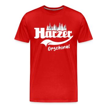 Harzer Sprüche Harz Urlaub - Männer Premium Bio T-Shirt - Rot - Vorne - Damien (186cm)