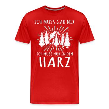 Harz Urlaub Harzer - Männer Premium Bio T-Shirt - Rot - Vorne - Damien (186cm)