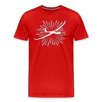 Segelflieger Segelfliegen Segelflugzeug - Männer Premium Bio T-Shirt - Rot - Vorne - Damien (186cm)