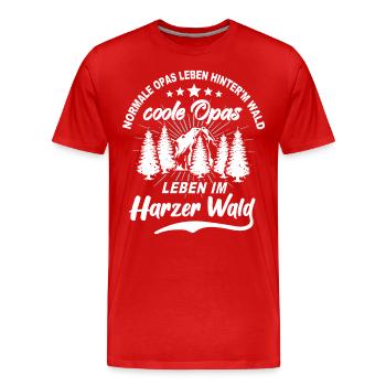 Harzer Opa Harz Grossvater - Männer Premium Bio T-Shirt - Rot - Vorne - Damien (186cm)