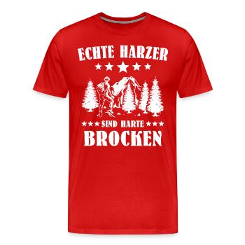 Harzer Brocken Harz - Männer Premium Bio T-Shirt - Rot - Vorne - Damien (186cm)